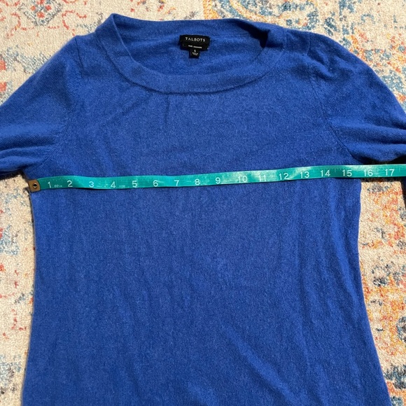Talbots 100% cashmere royal blue long-sleeved crewneck sweater - Picture 3 of 6